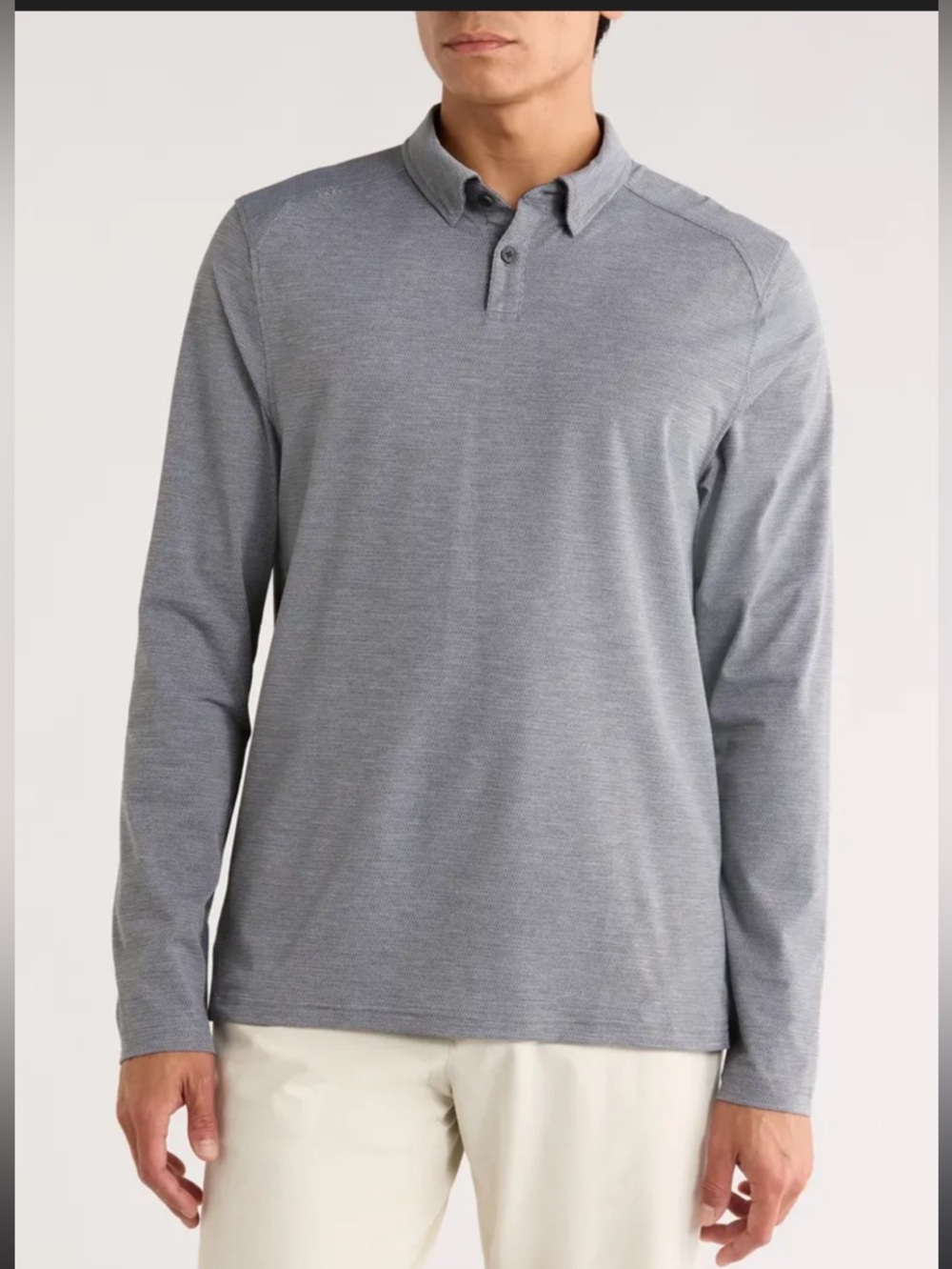 RHONE commuter Mens Long Sleeve Polo Blue‎ XXL